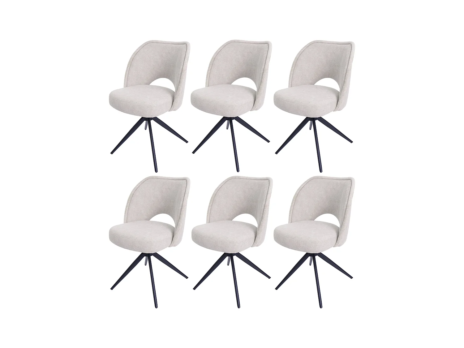 Chaise de salle à manger MCW-N72 (lot de 6),  crème