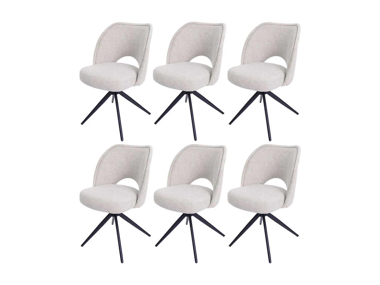 Chaise de salle à manger MCW-N72 (lot de 6),  crème