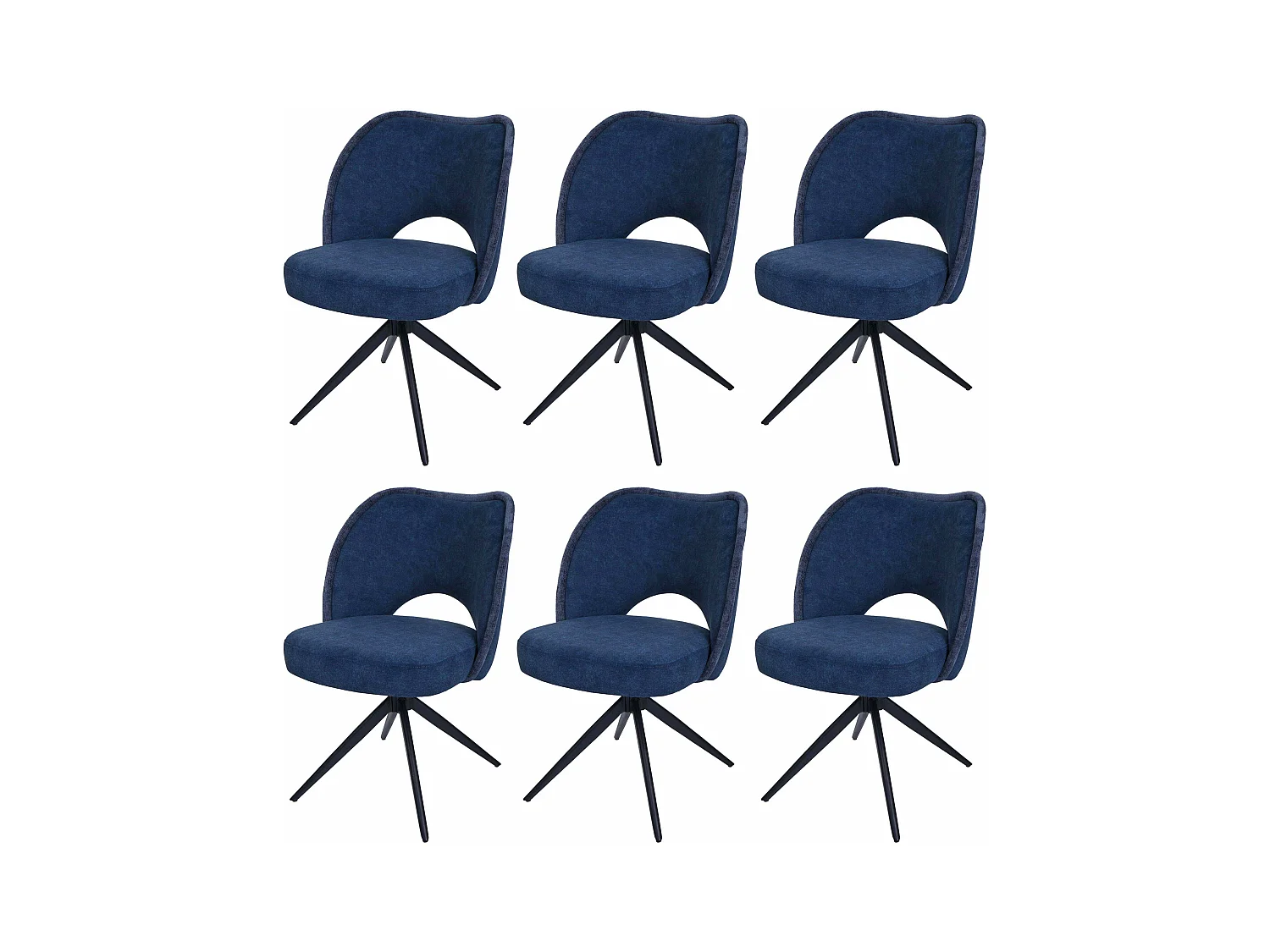Chaise de salle à manger MCW-N72 (lot de 6),  bleu