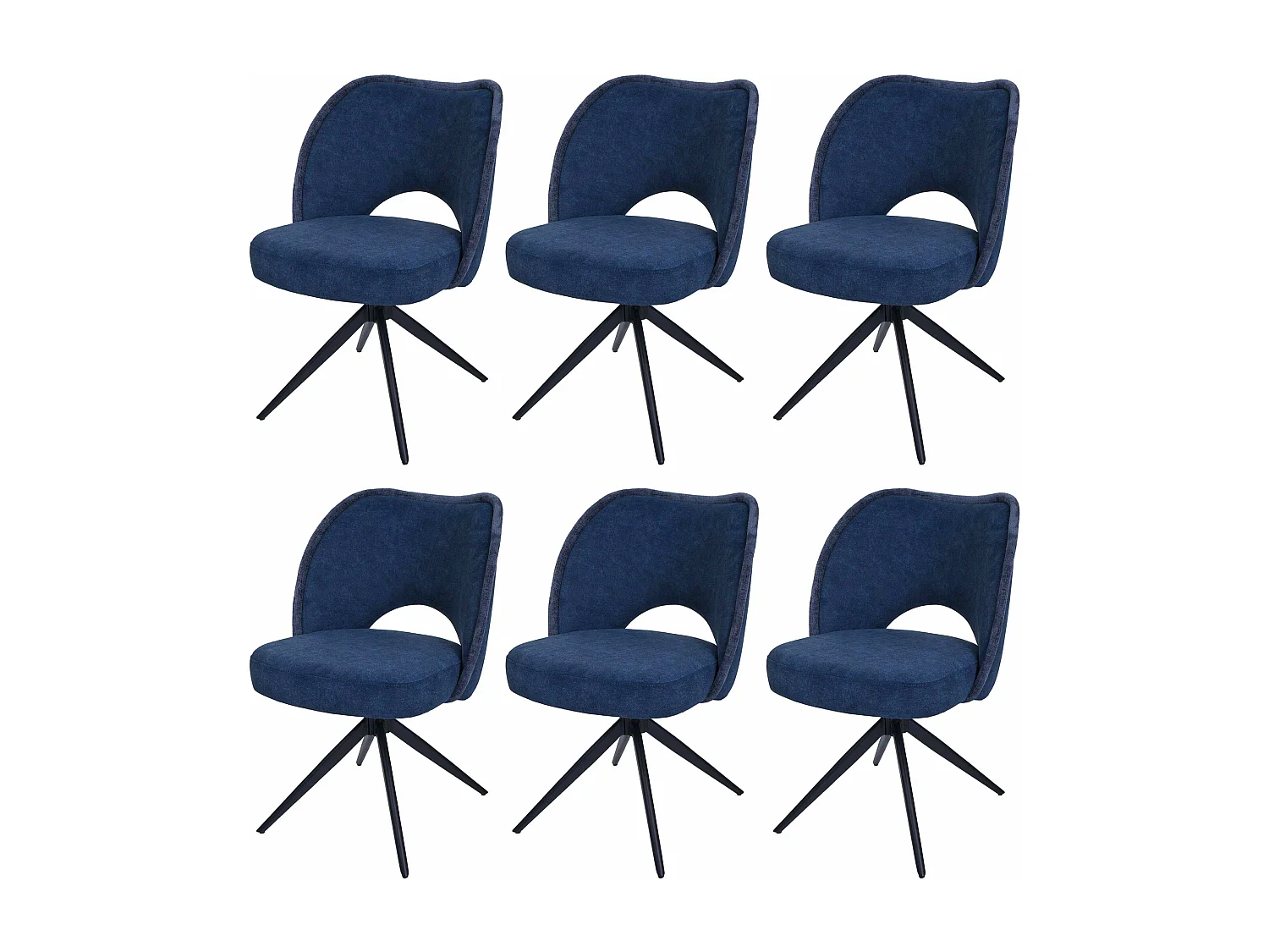 Cadeira de jantar MCW-N72 (conjunto de 6),  azul