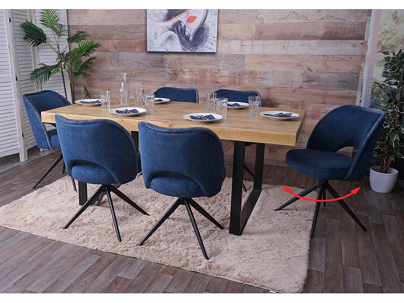 Krzesło do jadalni MCW-N72 (zestaw 6 sztuk),  niebieski