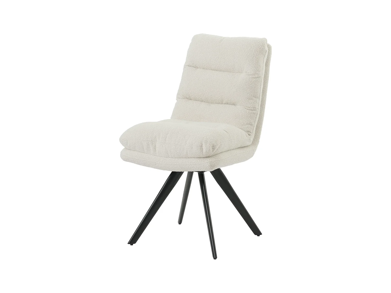 Esszimmerstuhl MCW-G66 Bouclé (6er-Set), Cremeweiß