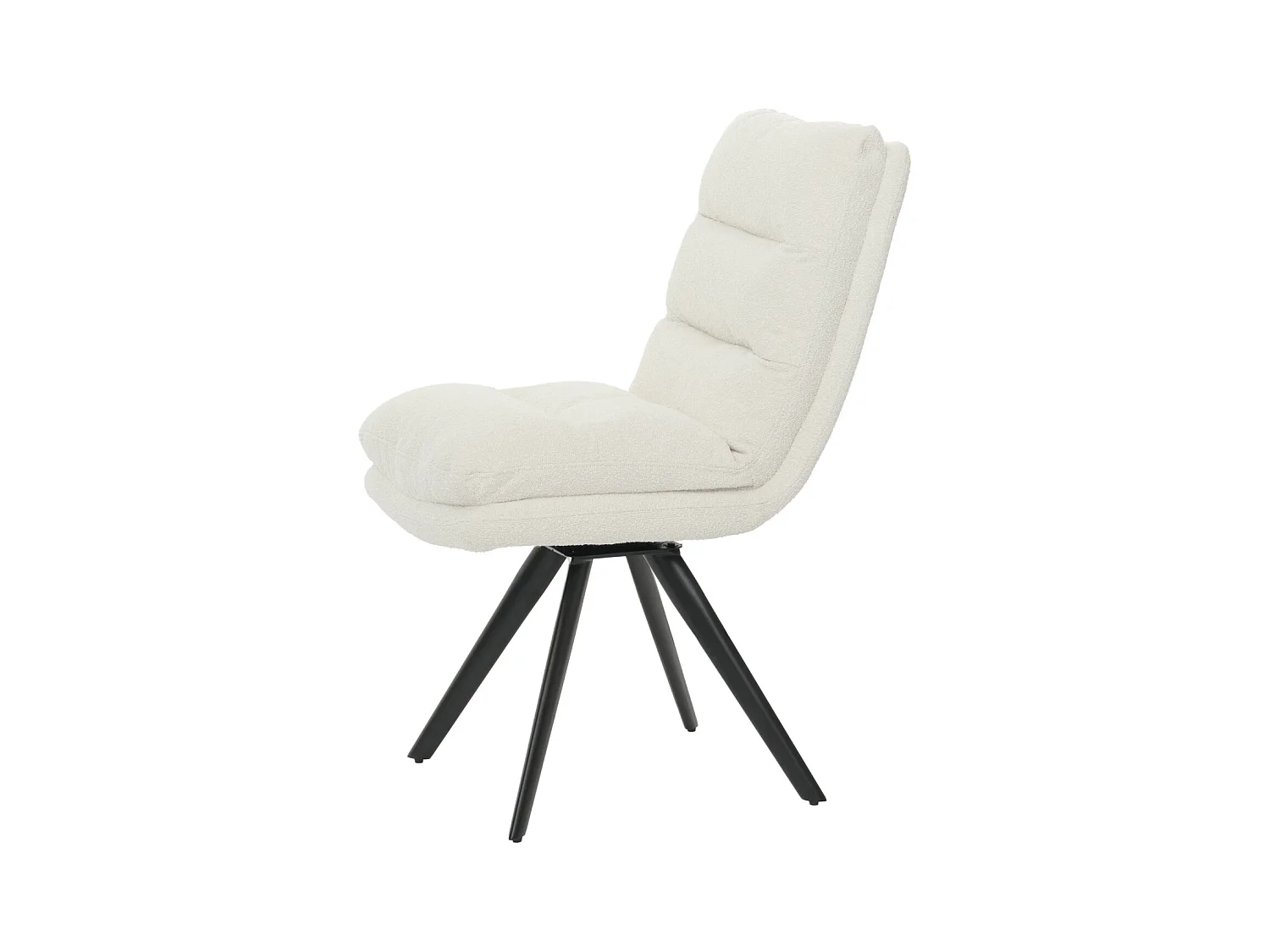 Esszimmerstuhl MCW-G66 Bouclé (6er-Set), Cremeweiß