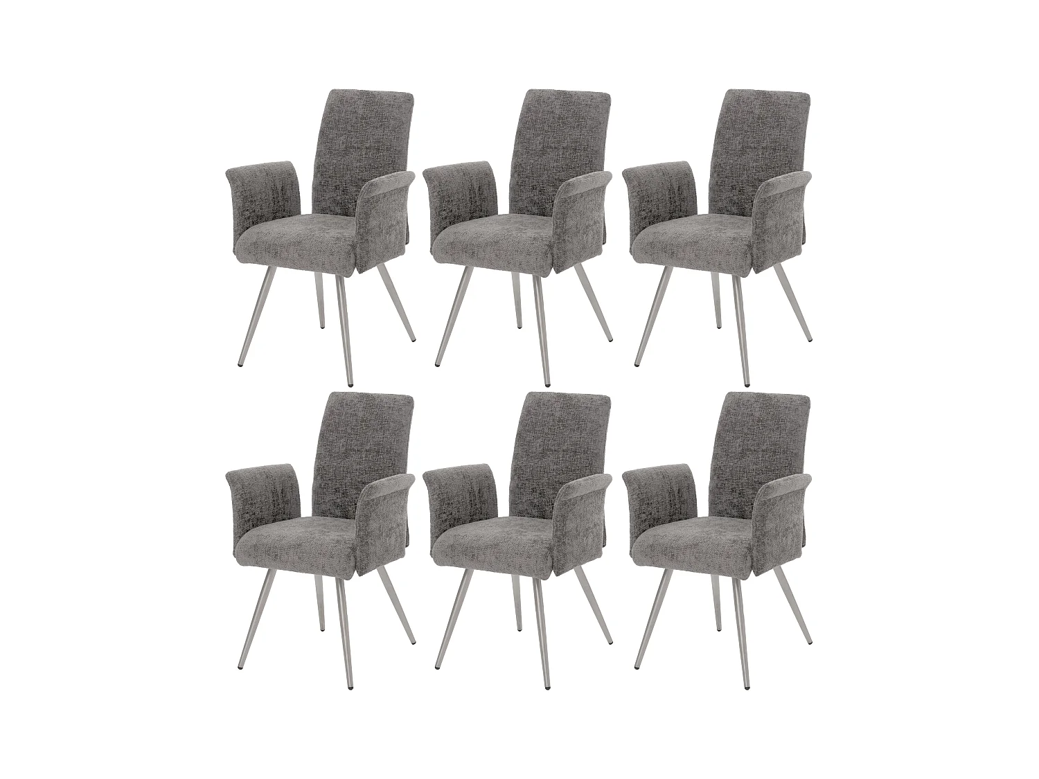 Chaise de salle à manger MCW-G55 (lot de 6),  gris foncé