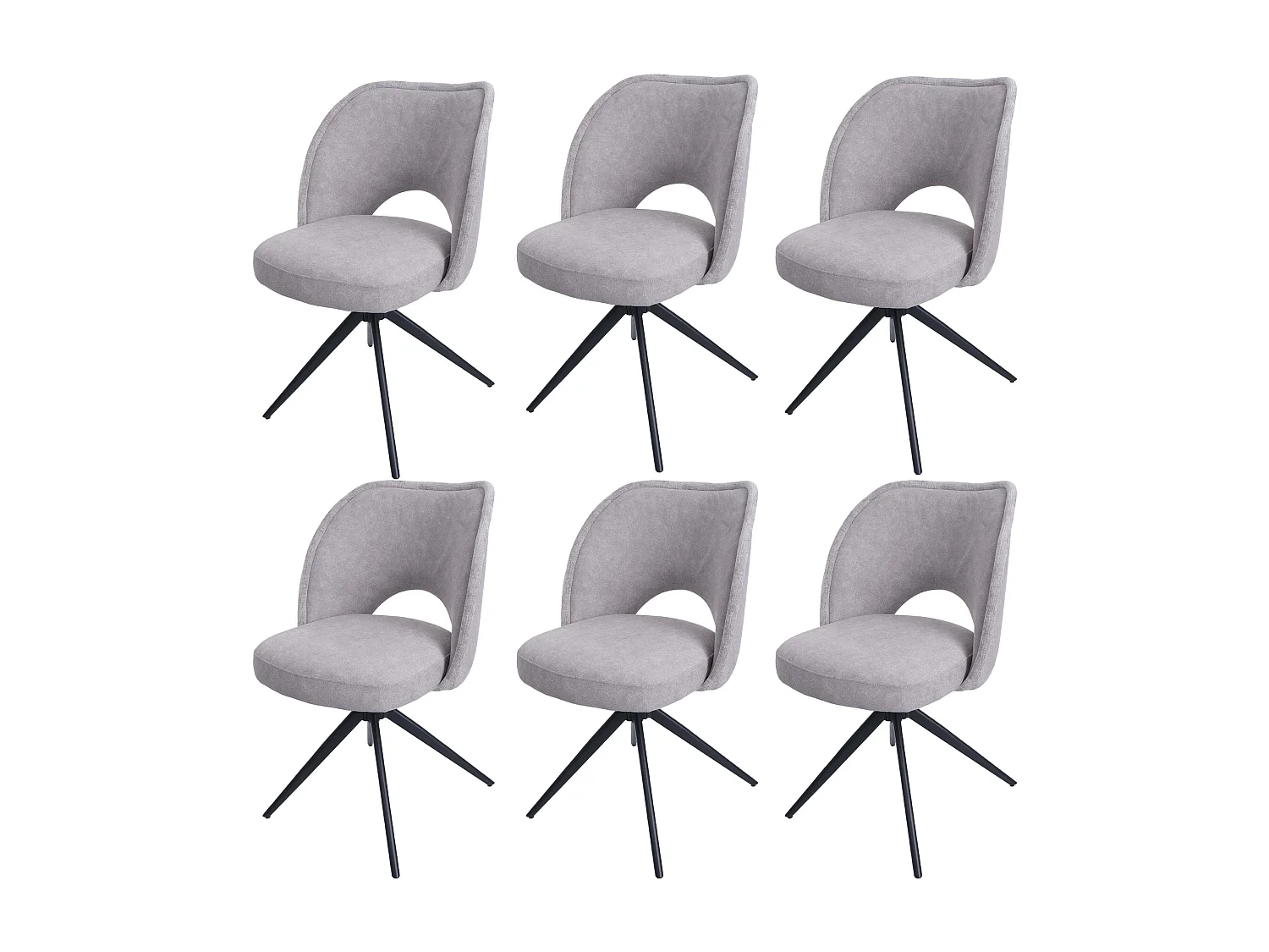 Esszimmerstuhl MCW-N72 (6er-Set), Hellgrau
