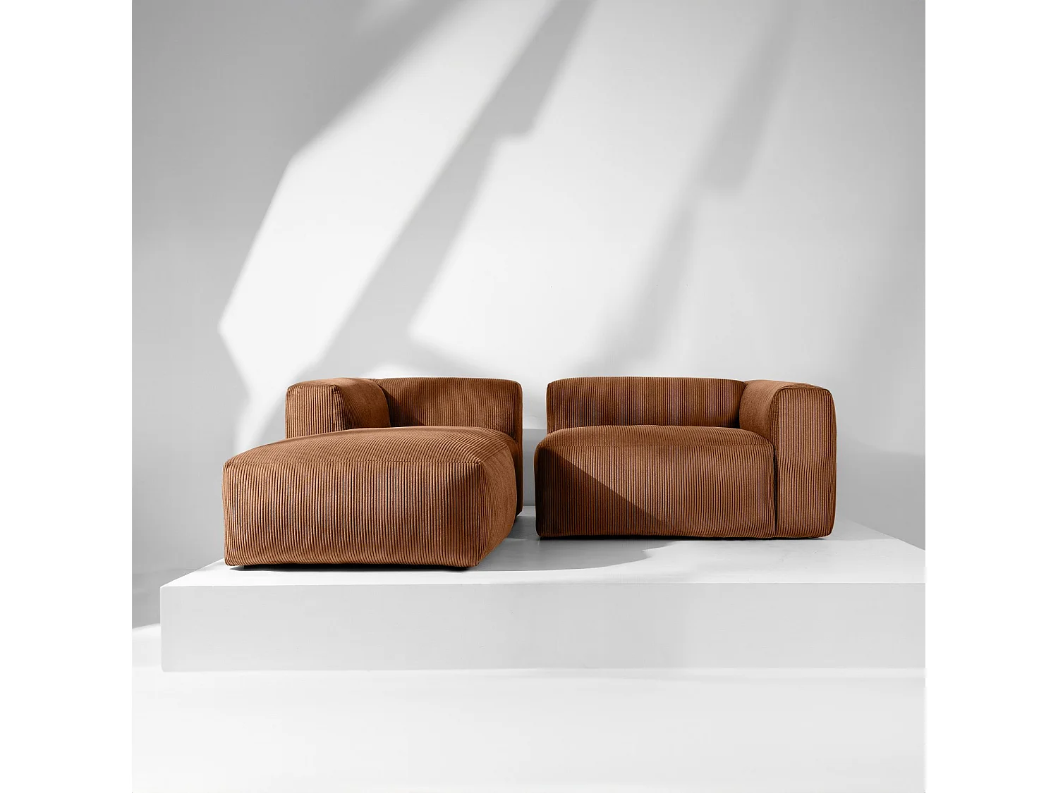 Ecksofa BUFFO 4-Sitzer - Orangerot