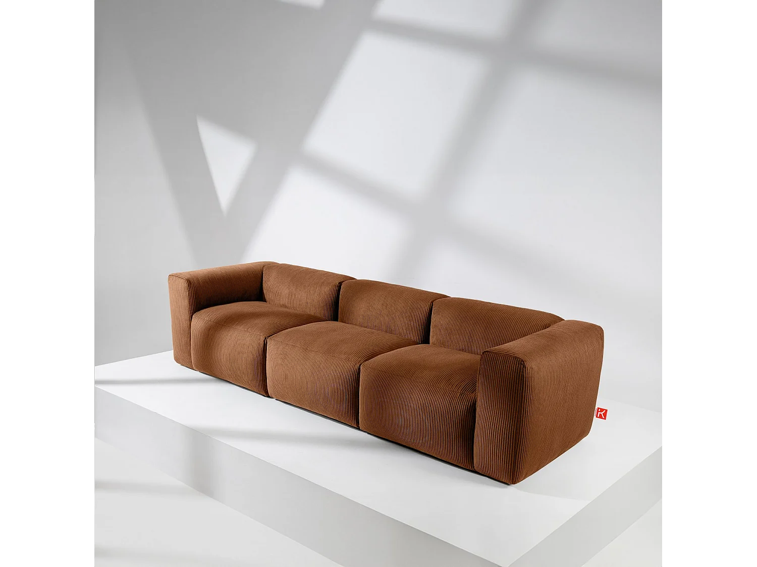 Einzelsofa - modular - 5-sitzer - Orangerot