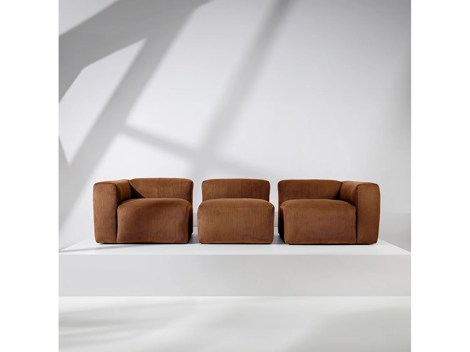 Einzelsofa - modular - 5-sitzer - Orangerot