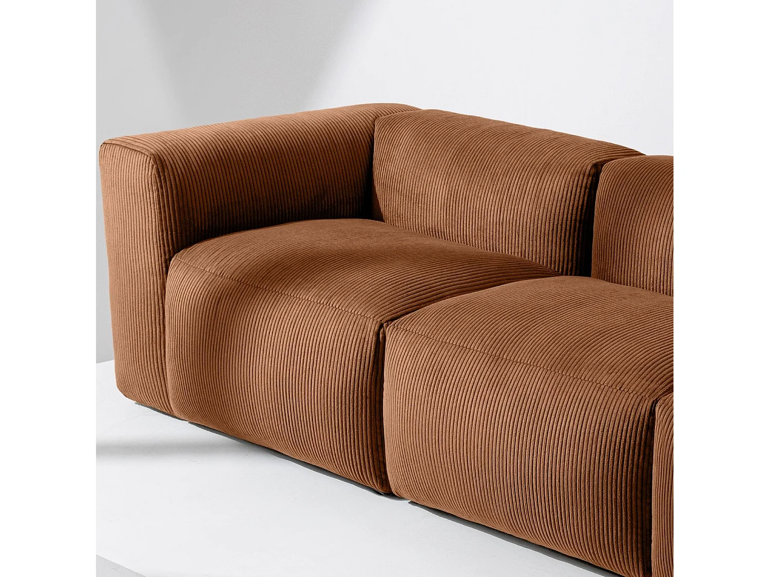 Einzelsofa - modular - 5-sitzer - Orangerot