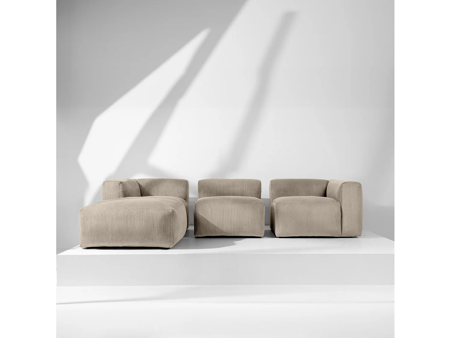 Ecksofa BUFFO 5-Sitzer - Beige