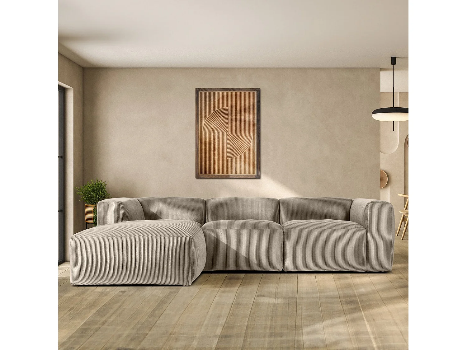 Ecksofa BUFFO 5-Sitzer - Beige