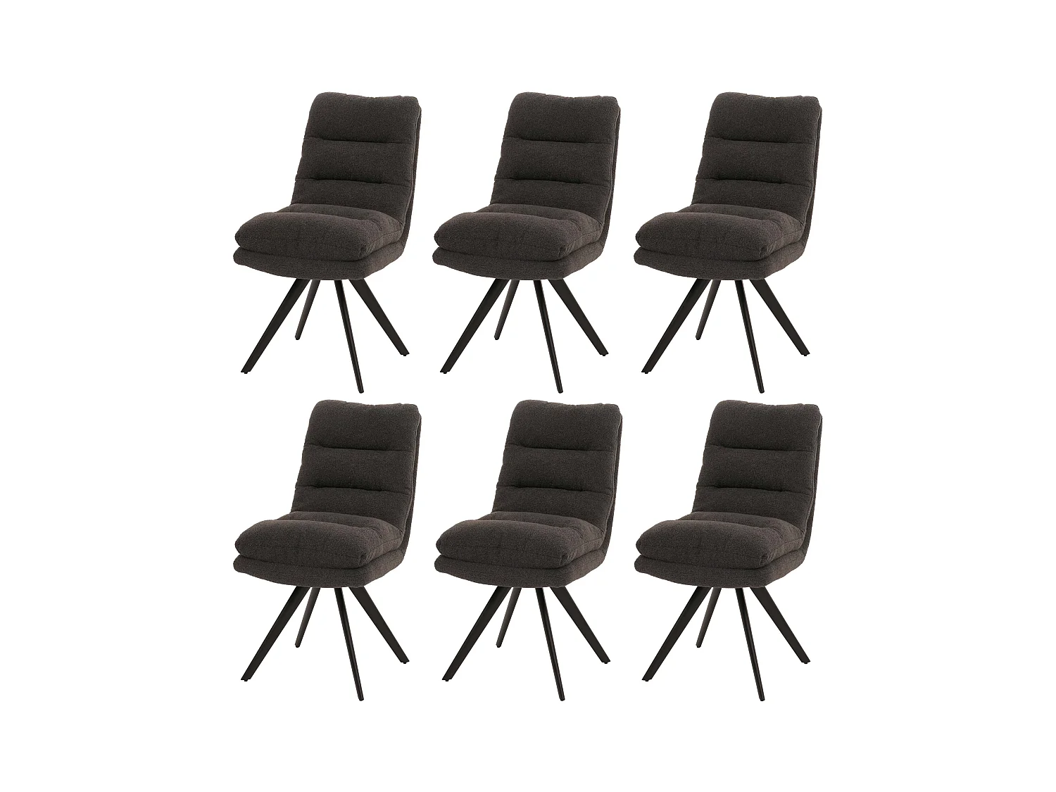 Chaise de salle à manger MCW-G66 Bouclé (lot de 6),  gris foncé