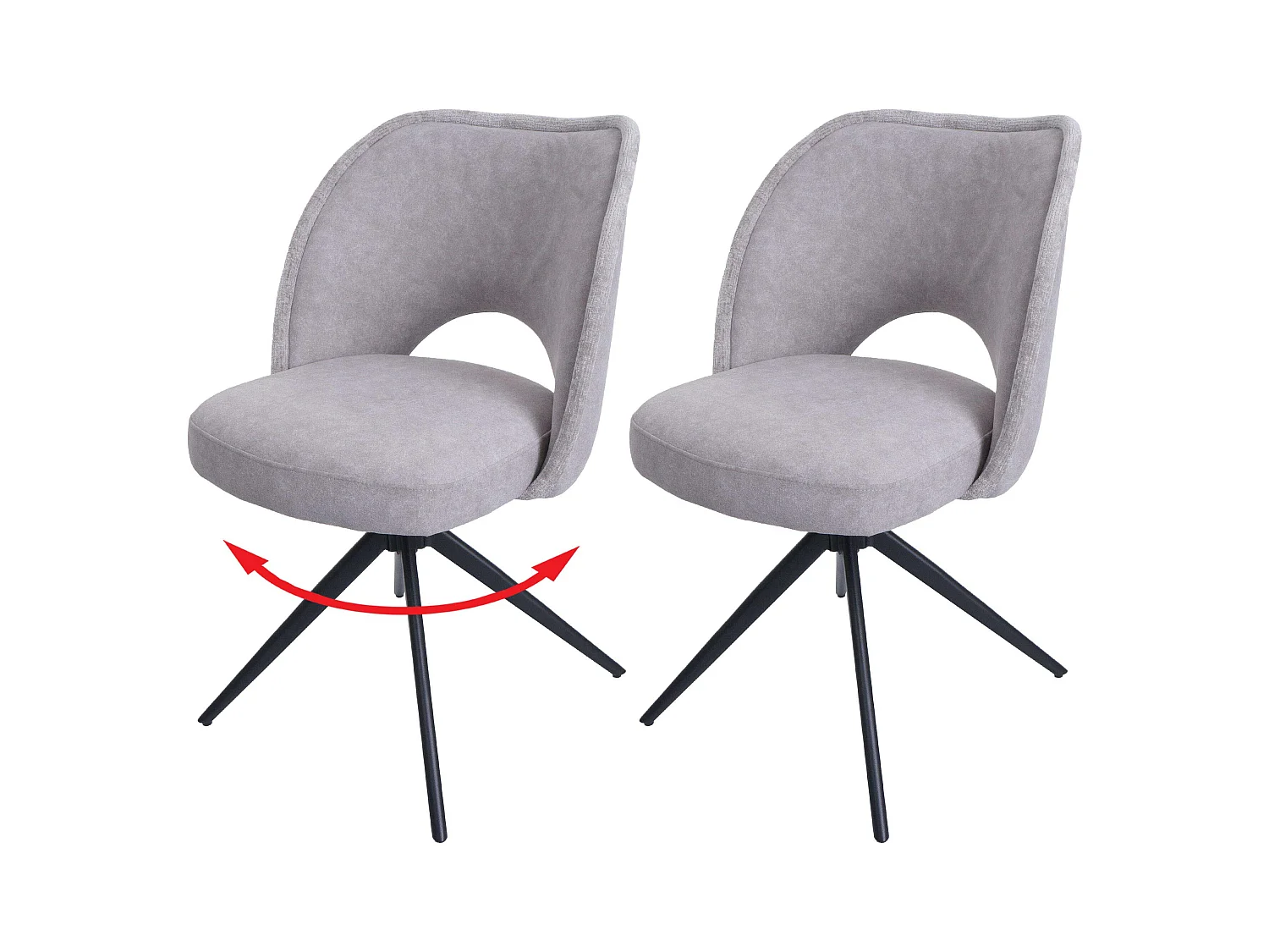 Eetkamerstoel MCW-N72 (set van 2),  lichtgrijs