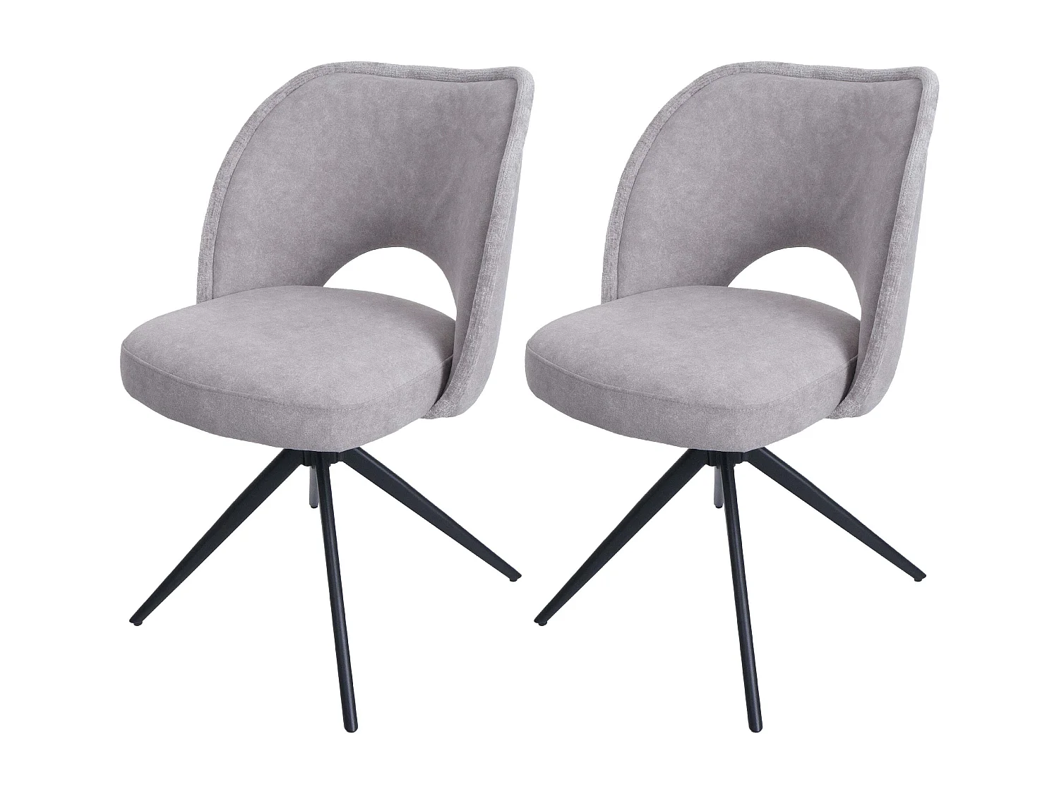 Chaise de salle à manger MCW-N72 (lot de 2),  gris clair