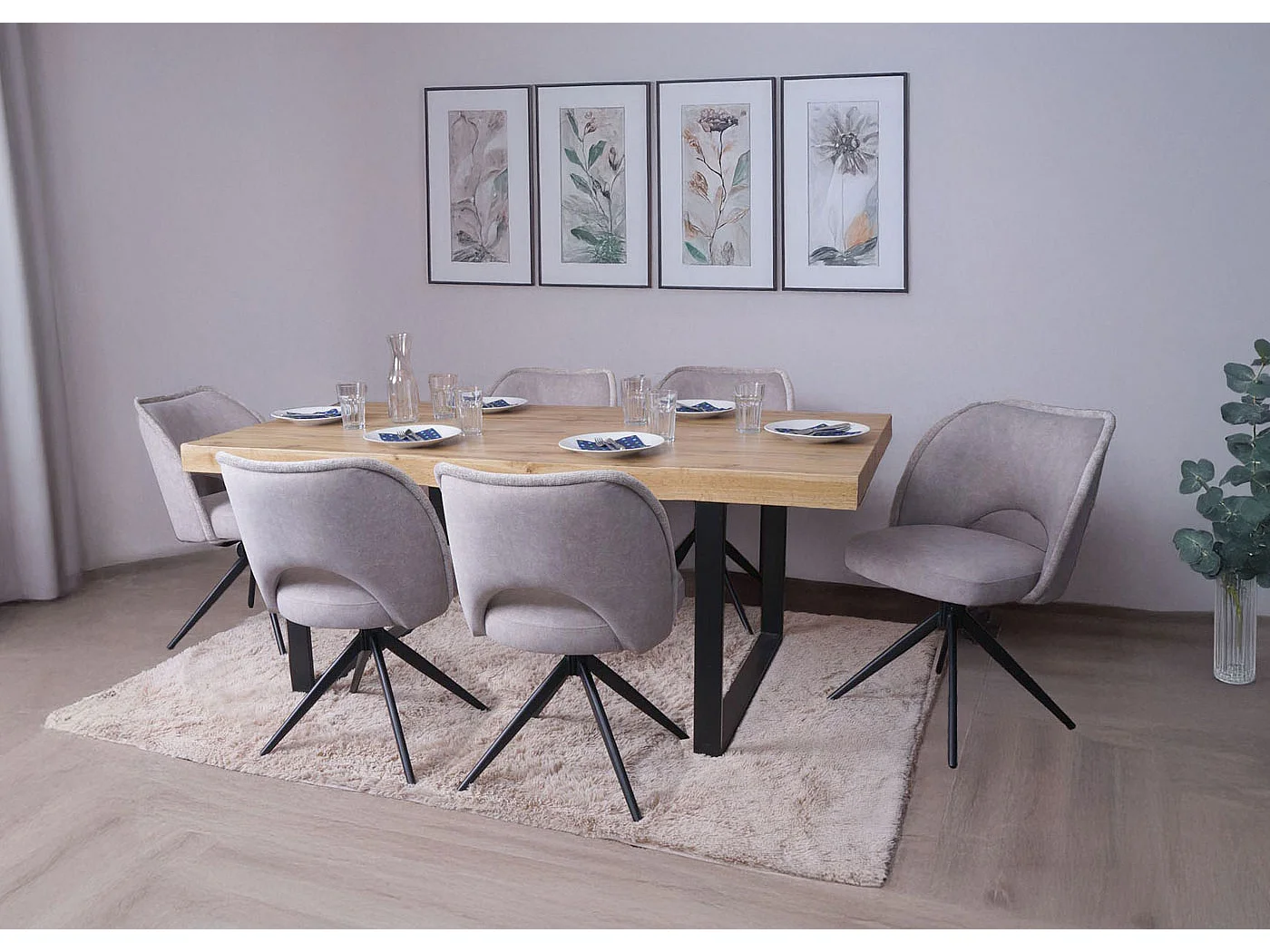 Chaise de salle à manger MCW-N72 (lot de 2),  gris clair