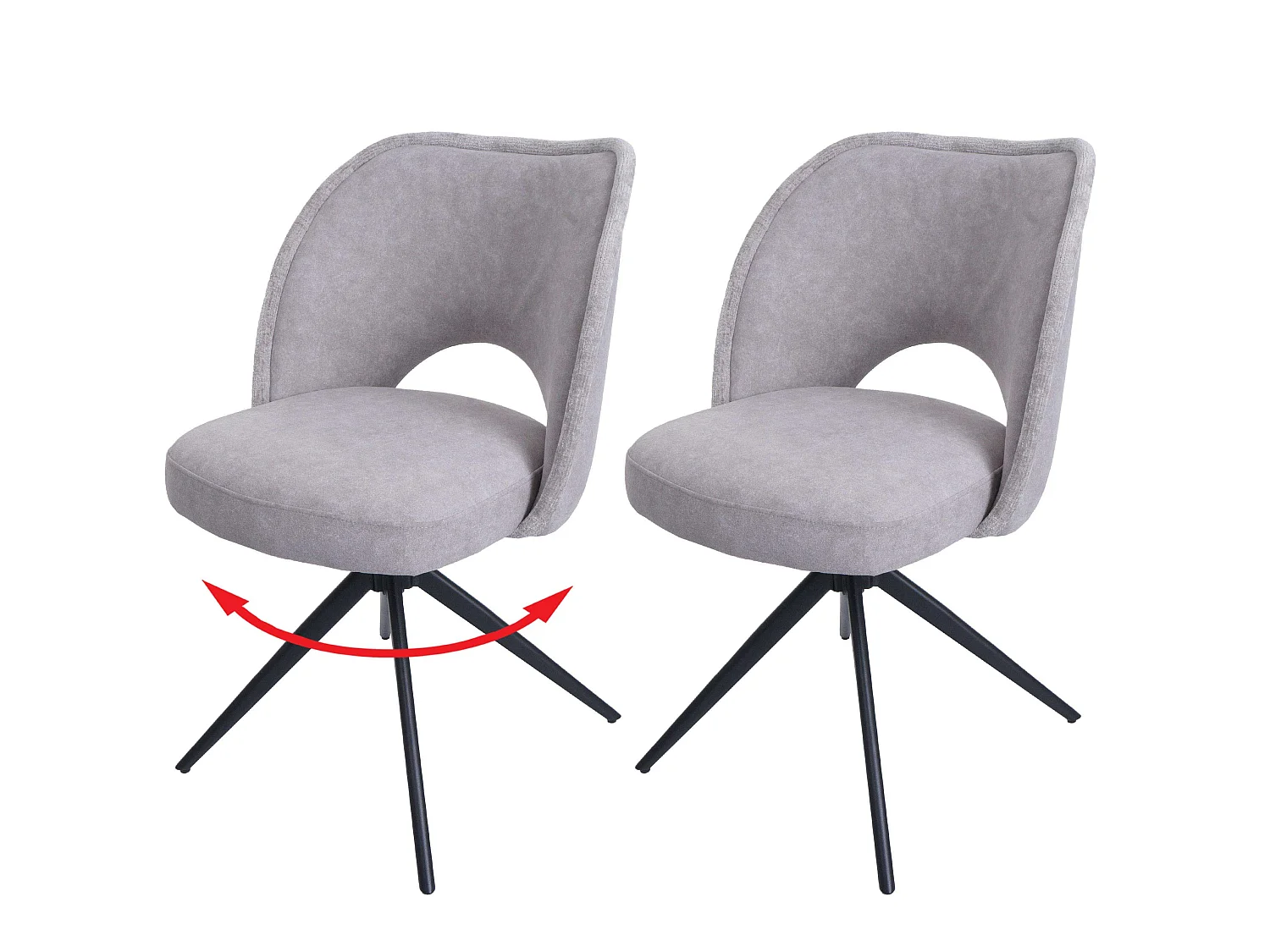 Chaise de salle à manger MCW-N72 (lot de 2),  gris clair