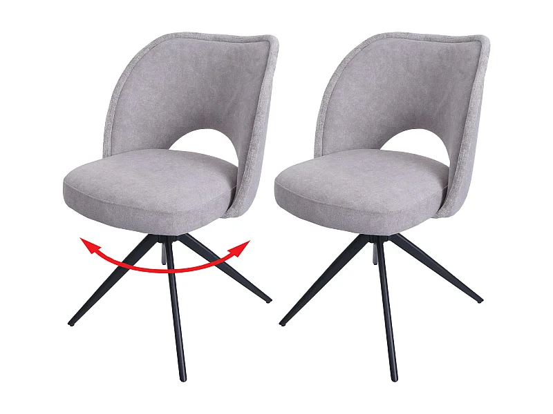 Chaise de salle à manger MCW-N72 (lot de 2),  gris clair