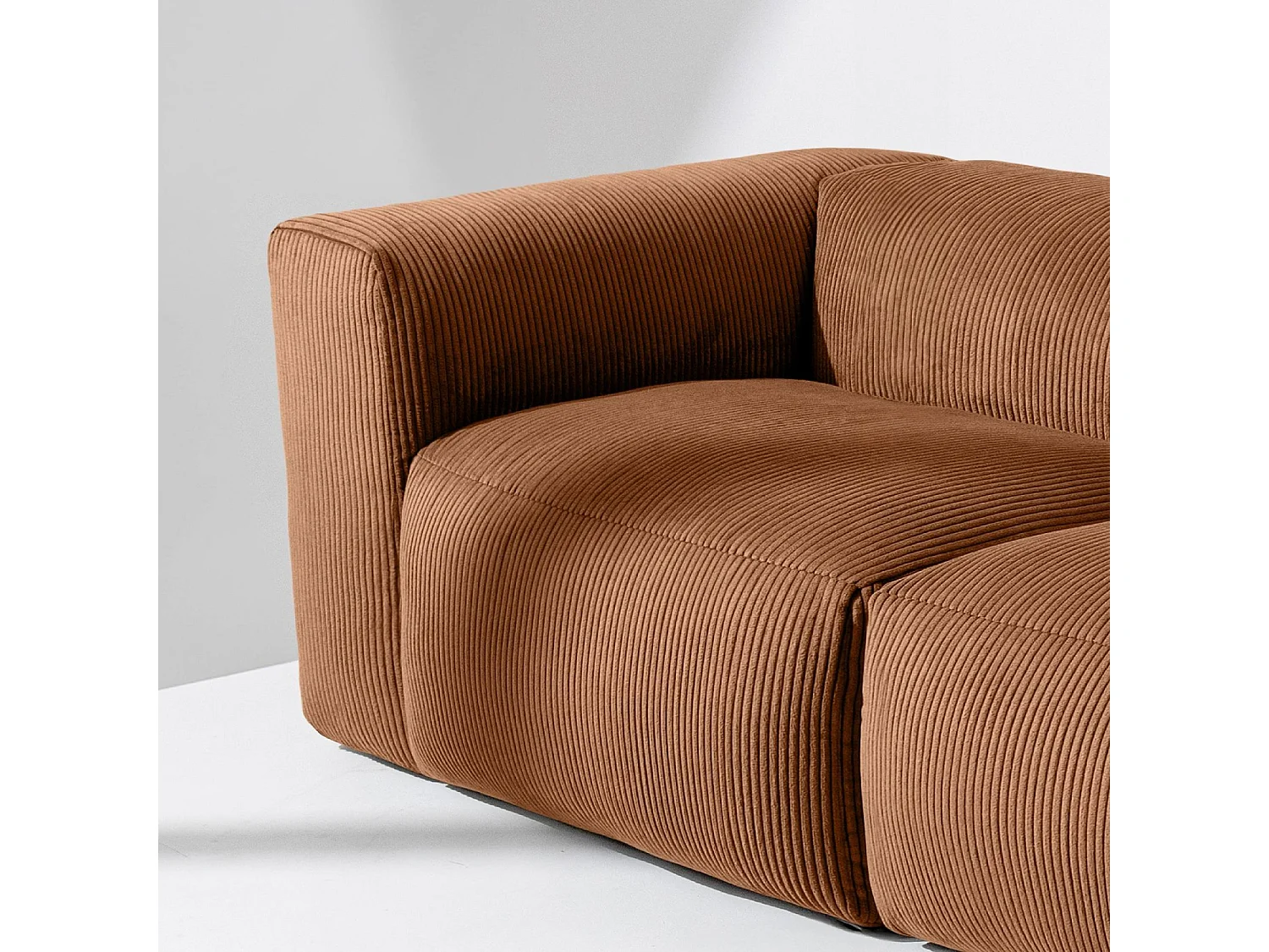 Einzelsofa - modular - 4-sitzer - Orangerot