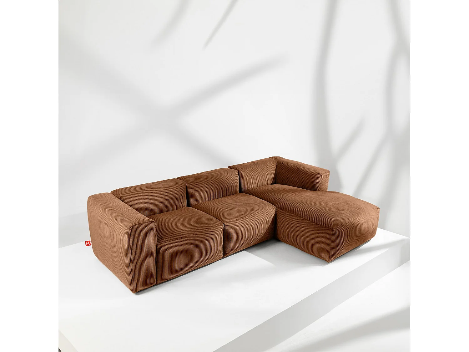 Ecksofa BUFFO 5-Sitzer - Orangerot