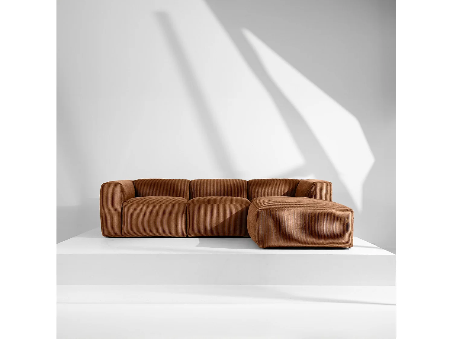 Ecksofa BUFFO 5-Sitzer - Orangerot