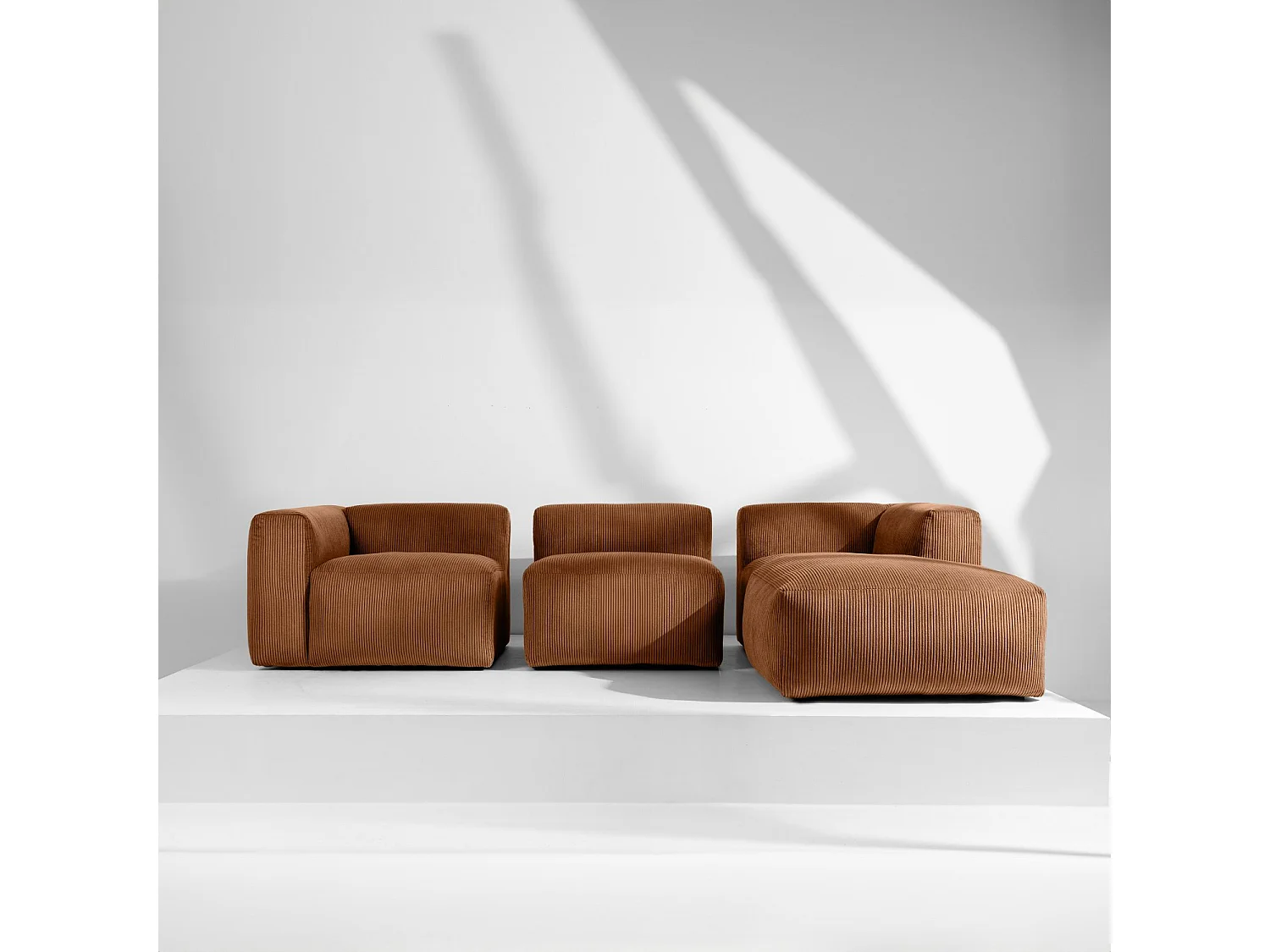 Ecksofa BUFFO 5-Sitzer - Orangerot