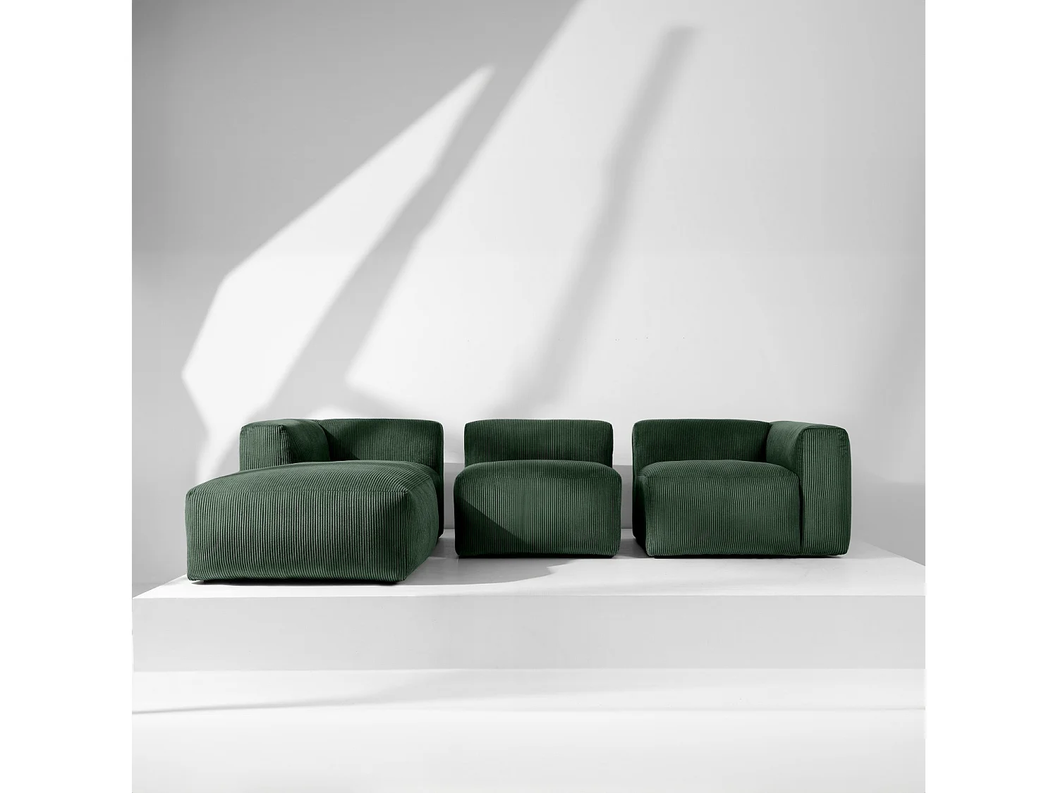 Ecksofa BUFFO 5-Sitzer - Dunkelgrün