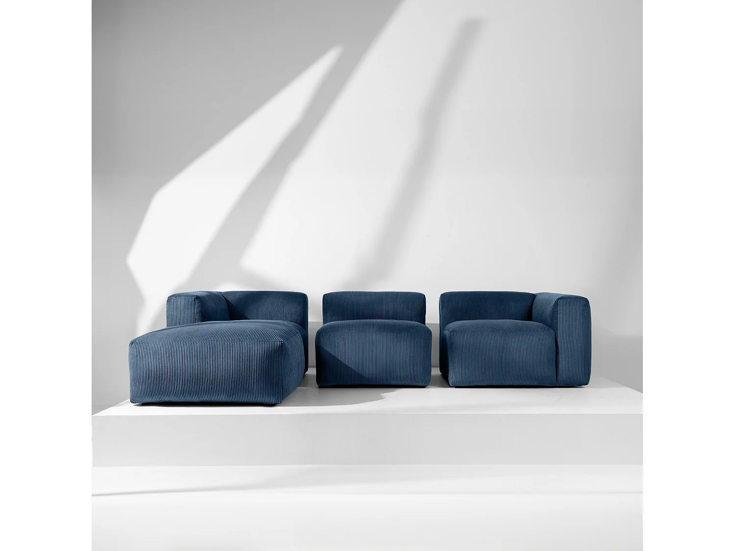 Ecksofa BUFFO 5-Sitzer - Nachtblau