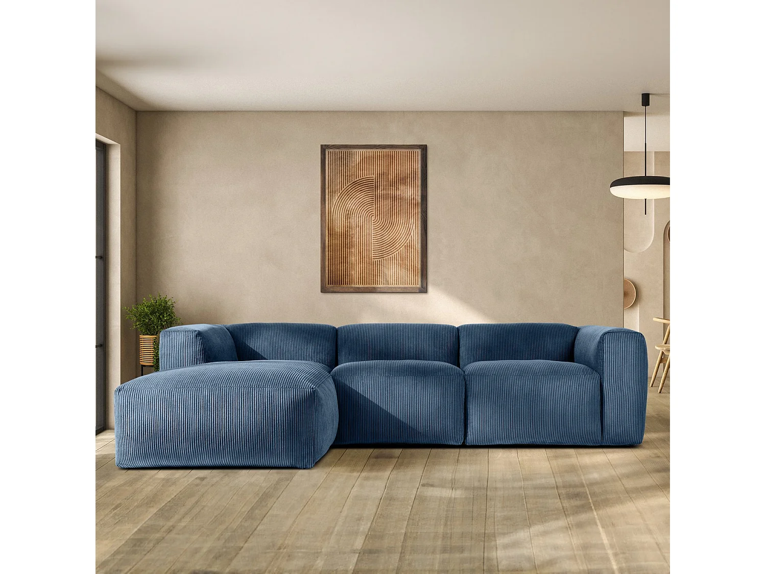 Ecksofa BUFFO 5-Sitzer - Nachtblau