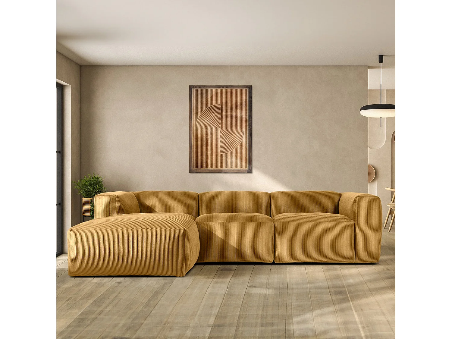 Ecksofa BUFFO 5-Sitzer - Gelb