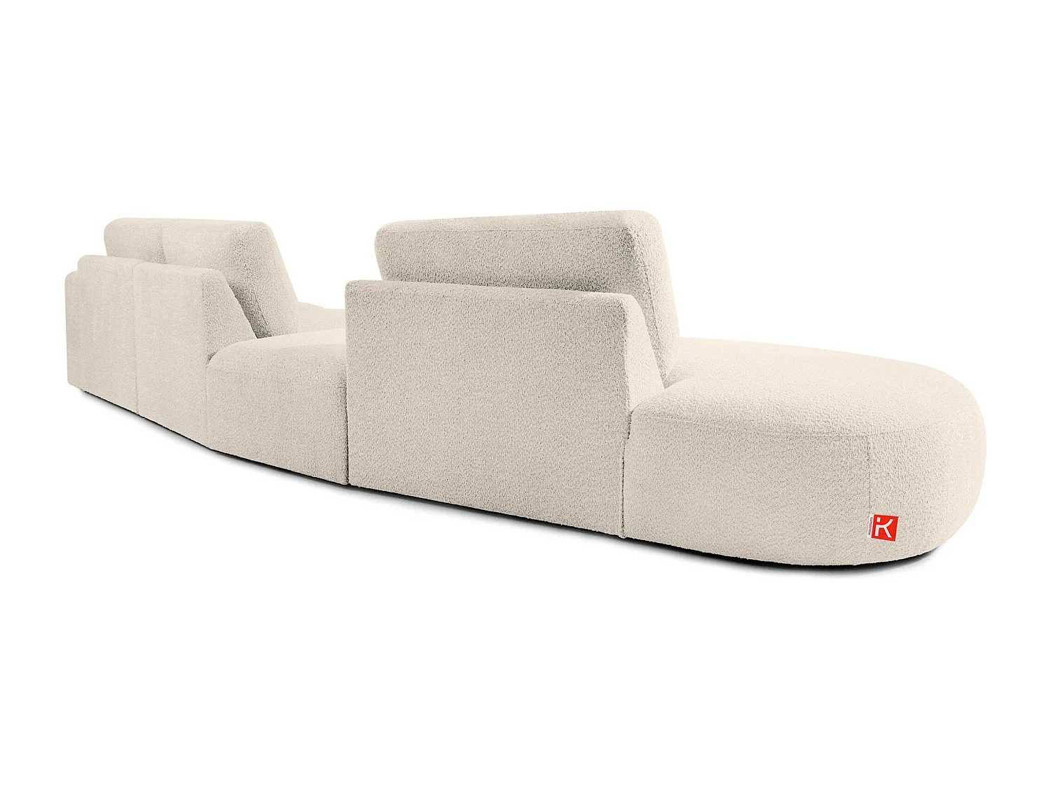 Ecksofa links - modern - ZUCCO - 5-Sitzer - Boucle - Cremeweiß