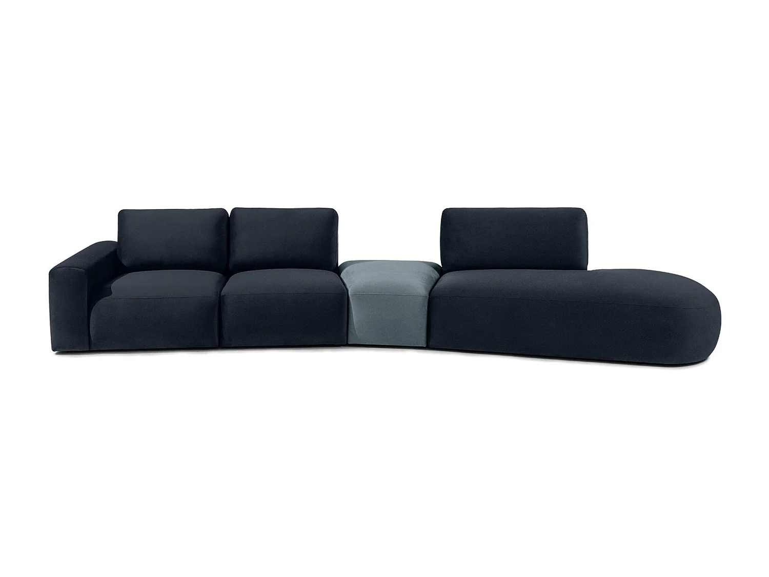 Ecksofa rechts - modern - ZUCCO - 5-Sitzer - Veloursstoff - Marineblau