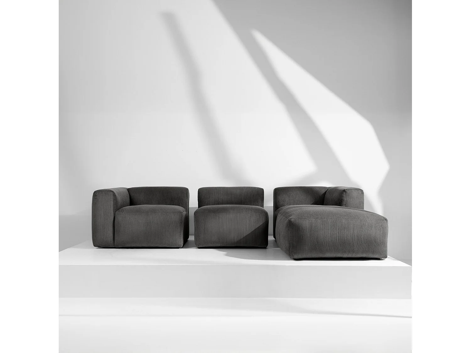 Ecksofa BUFFO 5-Sitzer - Grau