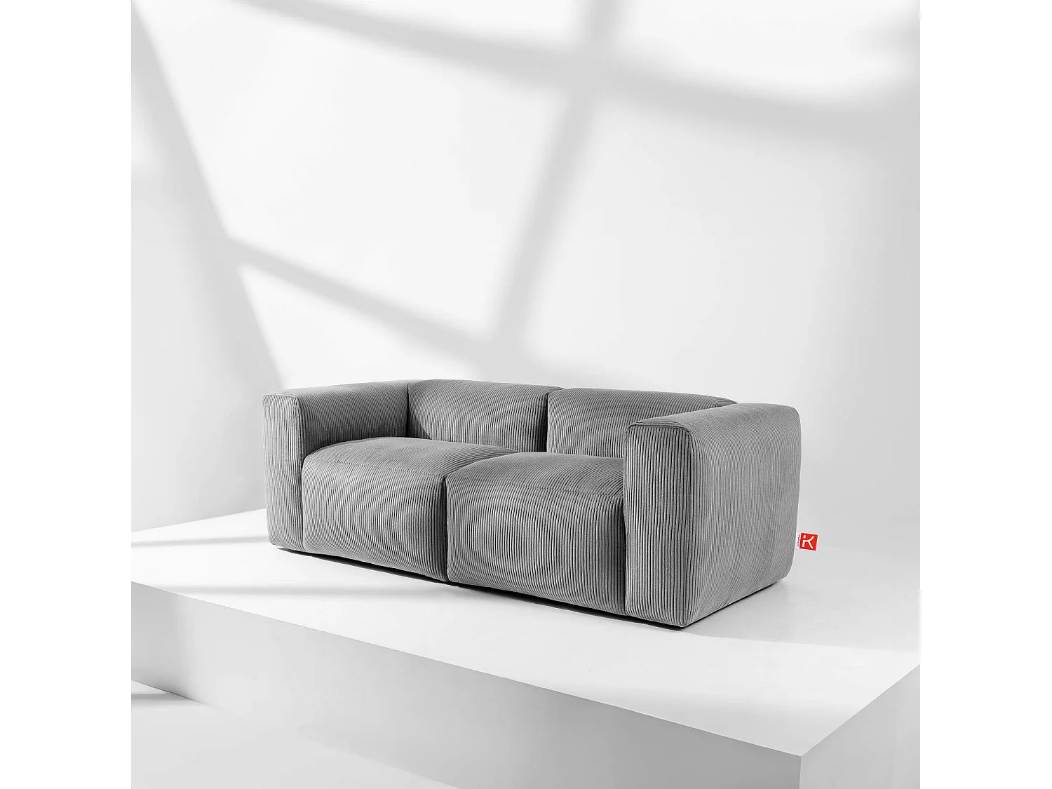 Einzelsofa - modular - 3-sitzer - Hellgrau