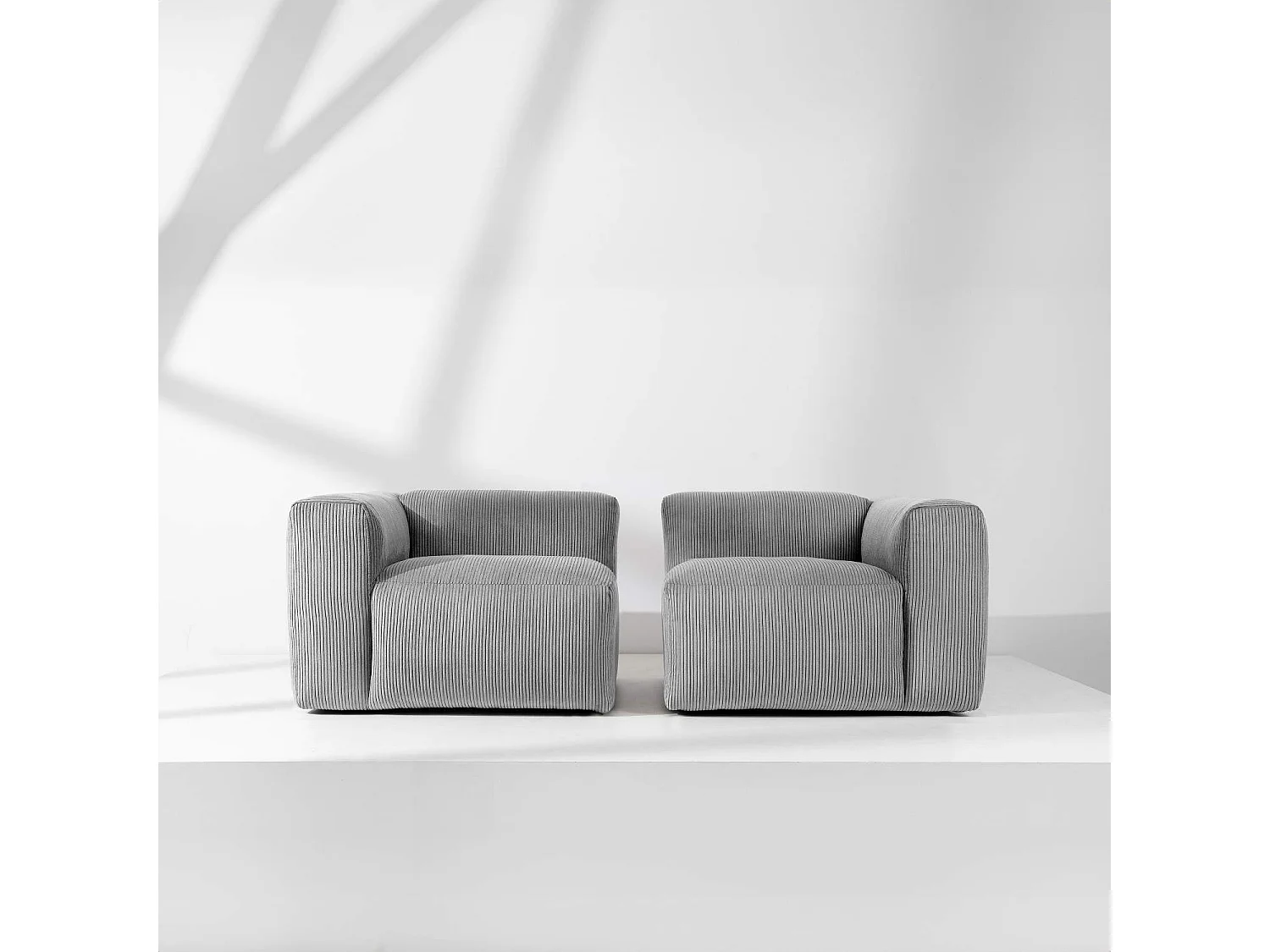 Einzelsofa - modular - 3-sitzer - Hellgrau