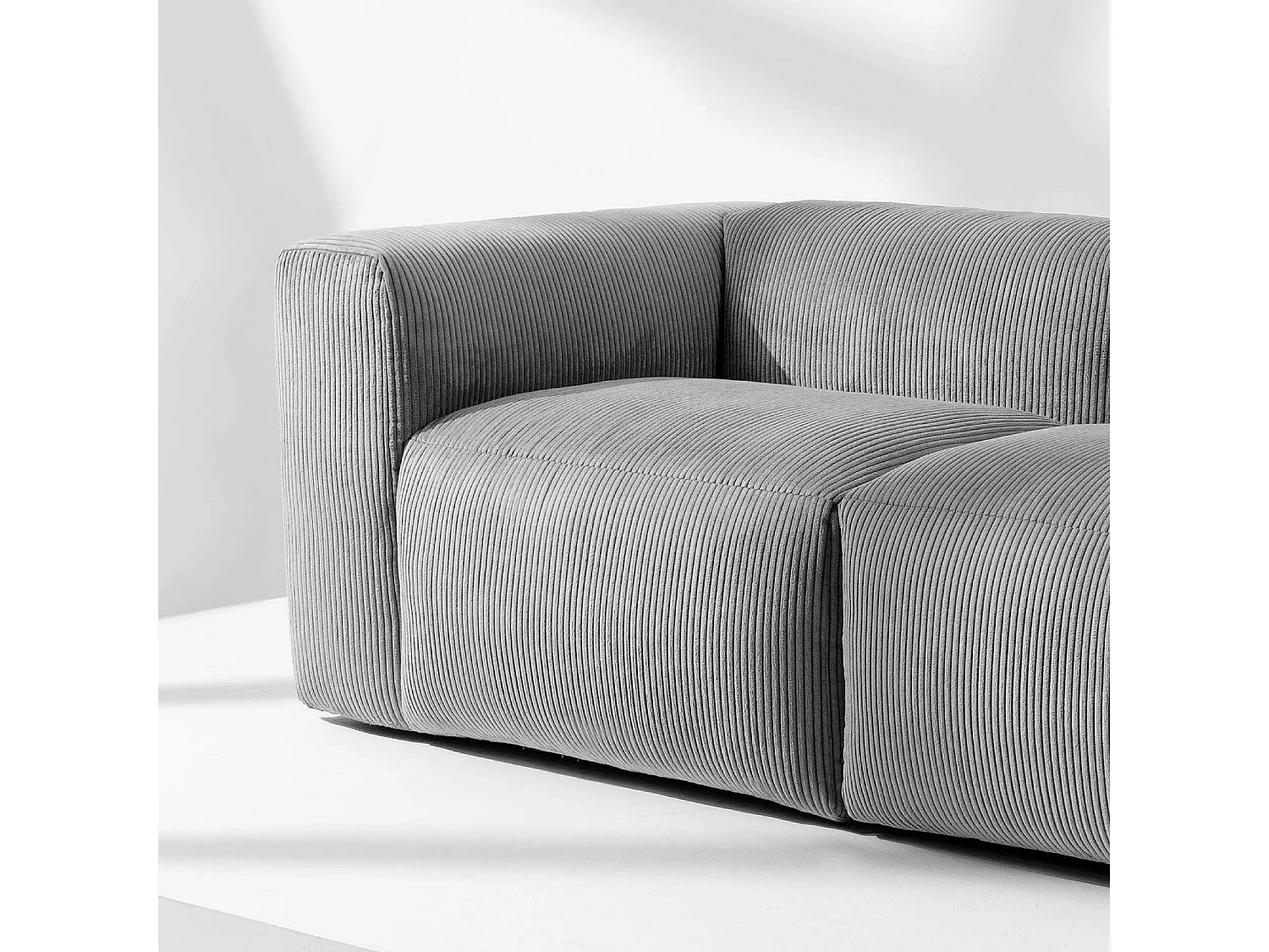 Einzelsofa - modular - 3-sitzer - Hellgrau