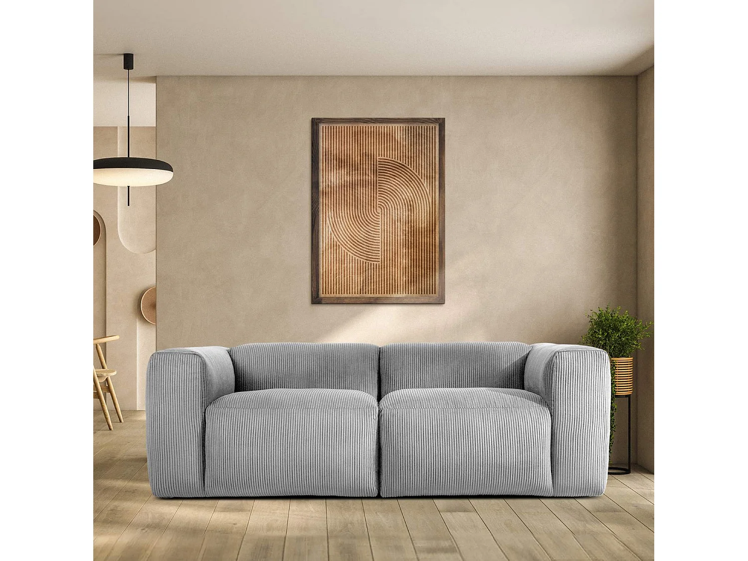 Einzelsofa - modular - 3-sitzer - Hellgrau