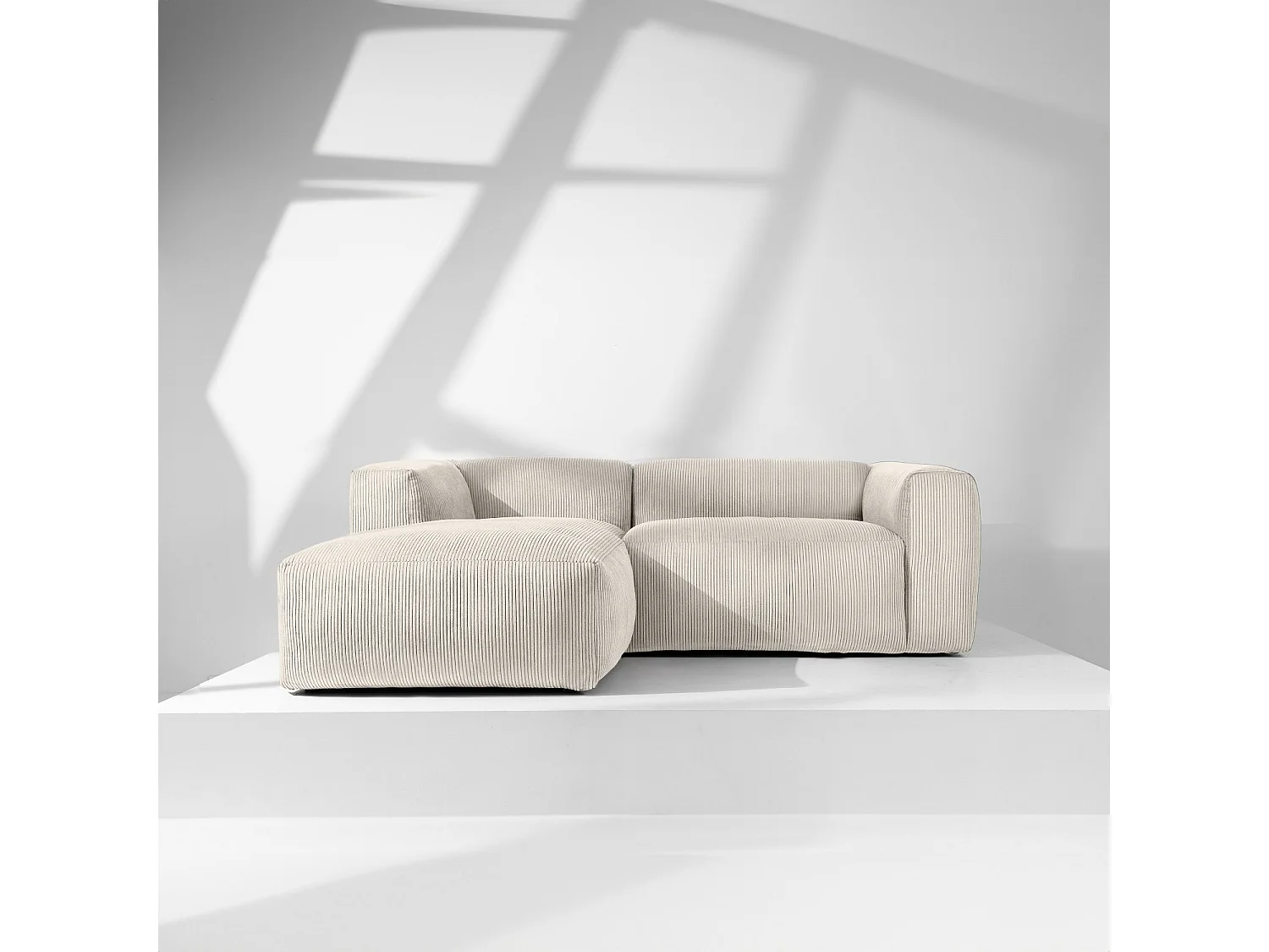 Ecksofa BUFFO 4-Sitzer - Creme