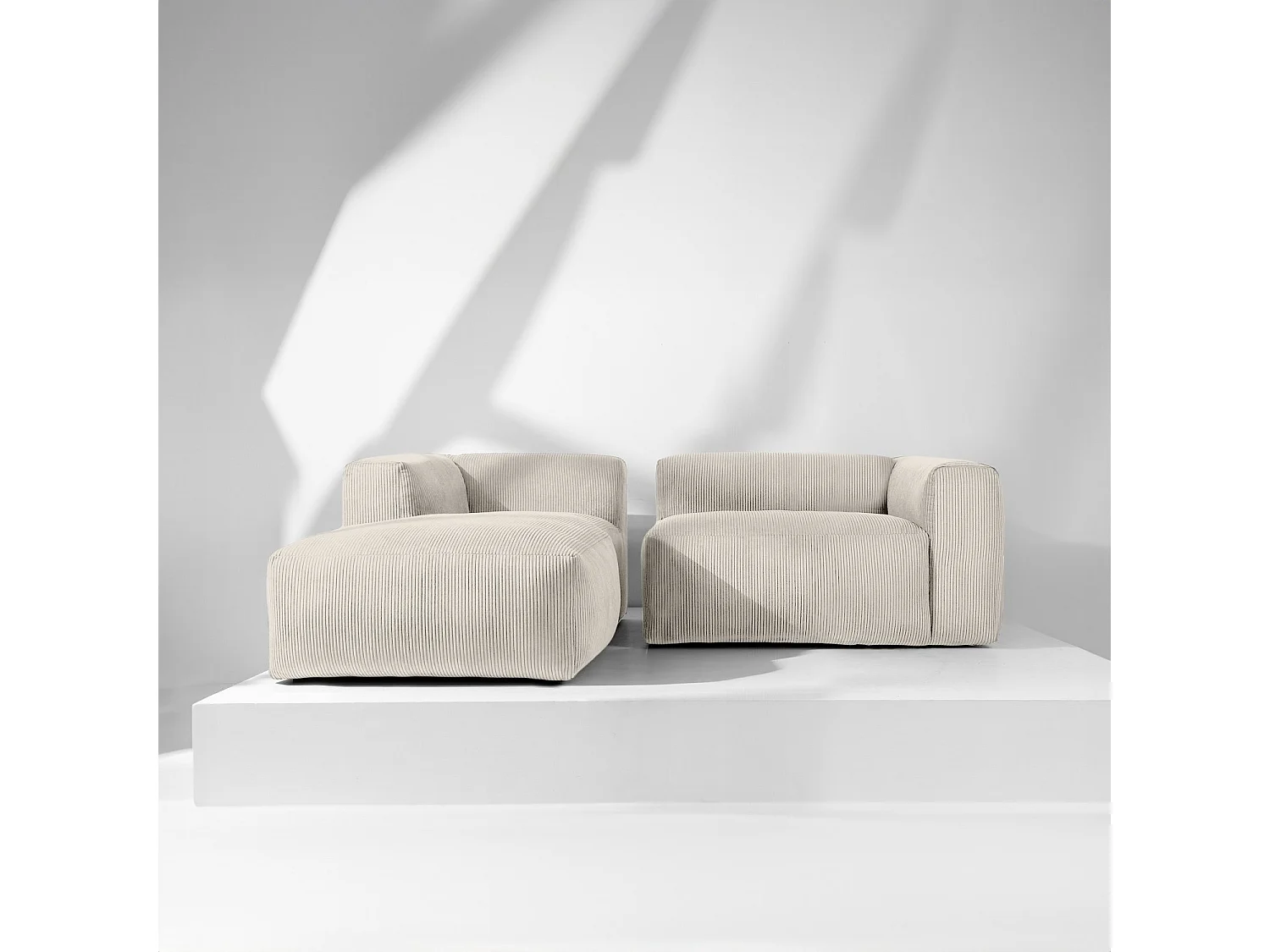 Ecksofa BUFFO 4-Sitzer - Creme