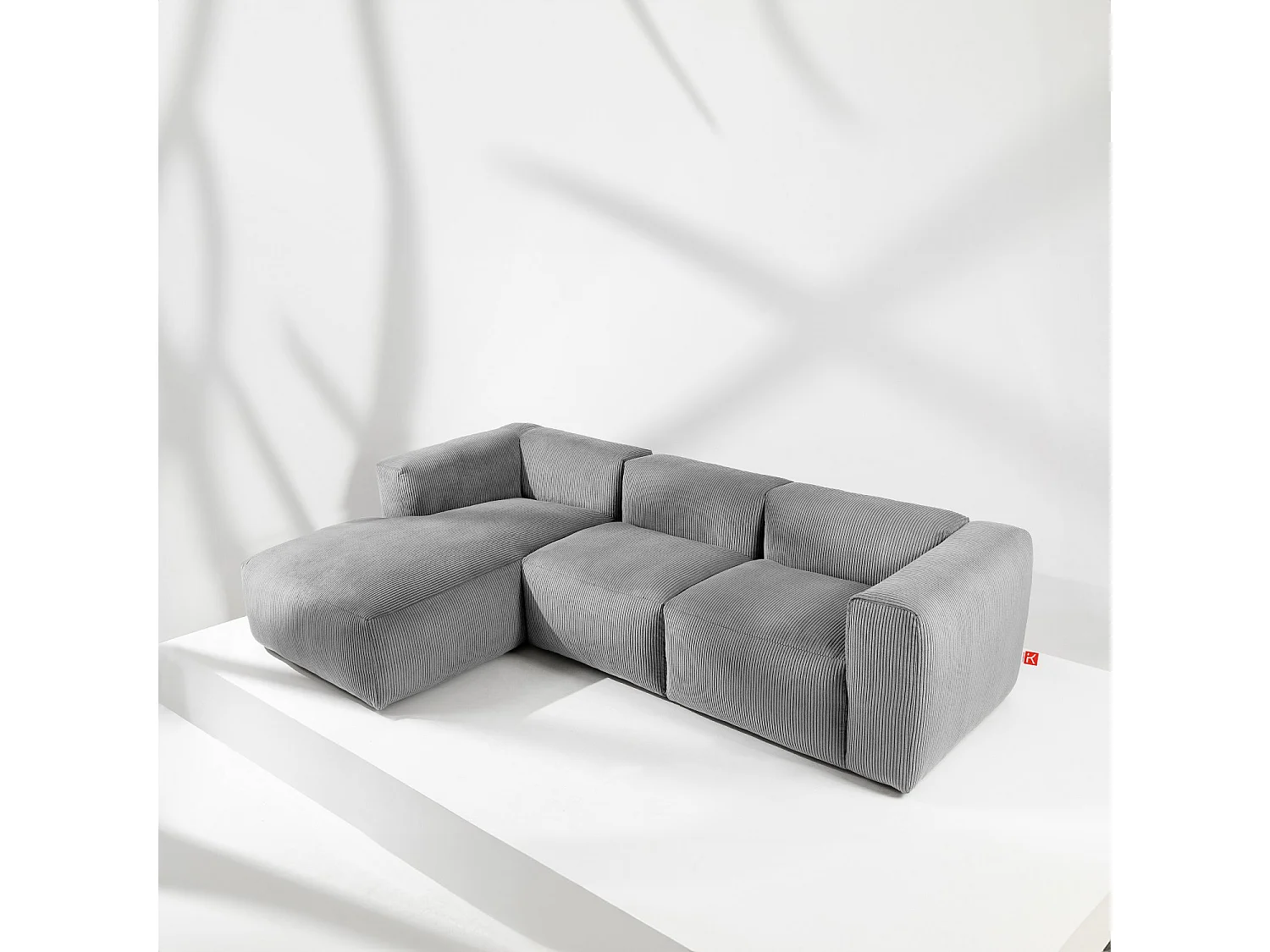 Ecksofa BUFFO 5-Sitzer - Hellgrau