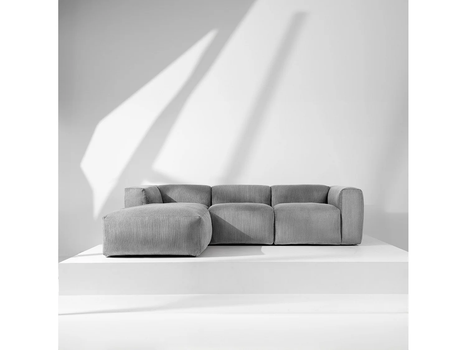 Ecksofa BUFFO 5-Sitzer - Hellgrau