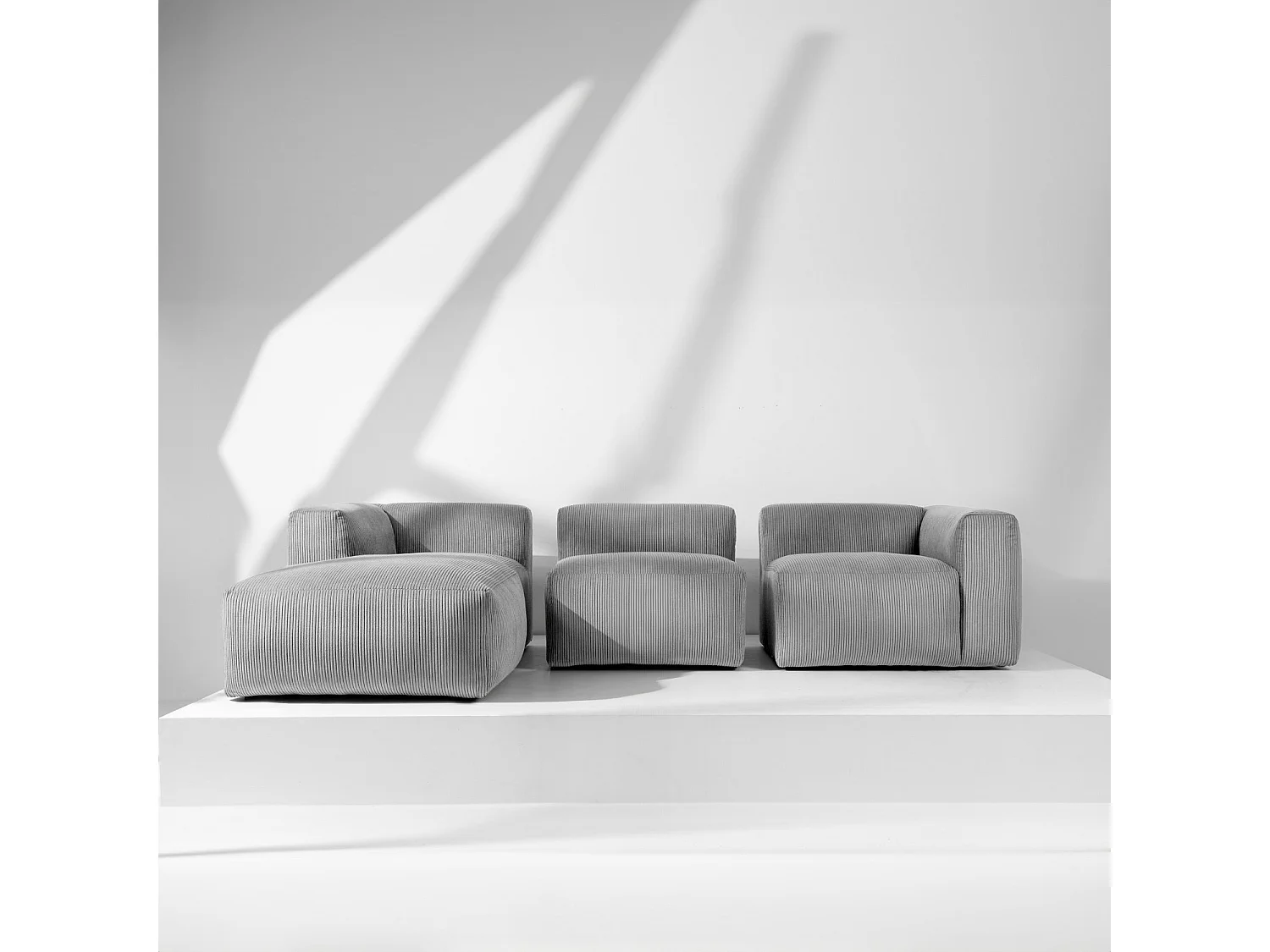 Ecksofa BUFFO 5-Sitzer - Hellgrau