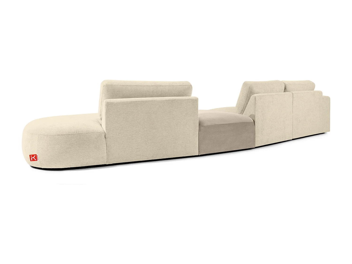 Ecksofa rechts - modern - ZUCCO - 5-Sitzer - Chenille-Stoff - Creme