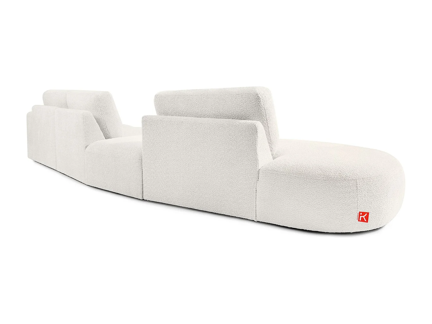 Ecksofa links - modern - ZUCCO - 5-Sitzer - Boucle - Ecru