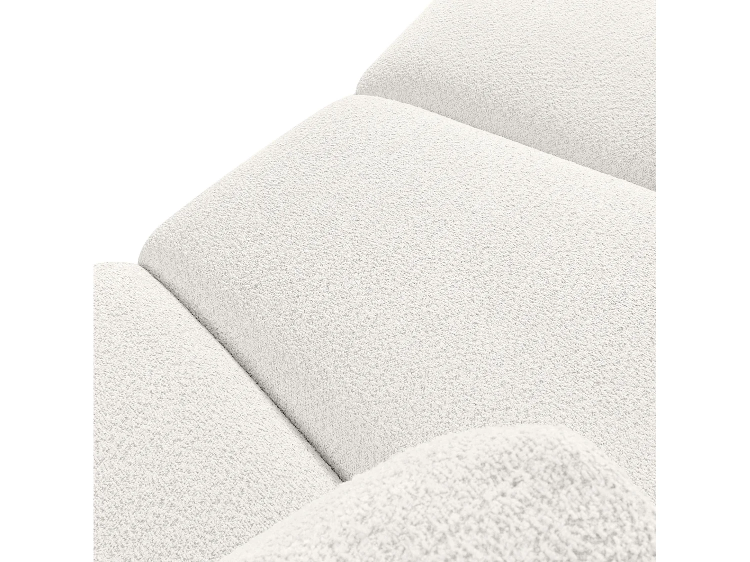 Ecksofa links - modern - ZUCCO - 5-Sitzer - Boucle - Ecru