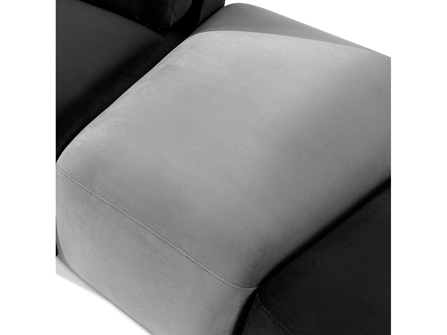Ecksofa links - modern - ZUCCO - 5-Sitzer - Veloursstoff - Dunkelgrau