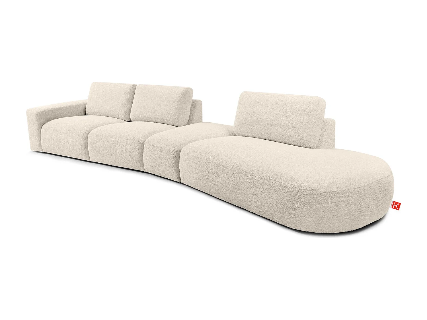 Ecksofa rechts - modern - ZUCCO - 5-Sitzer - Boucle - Beige