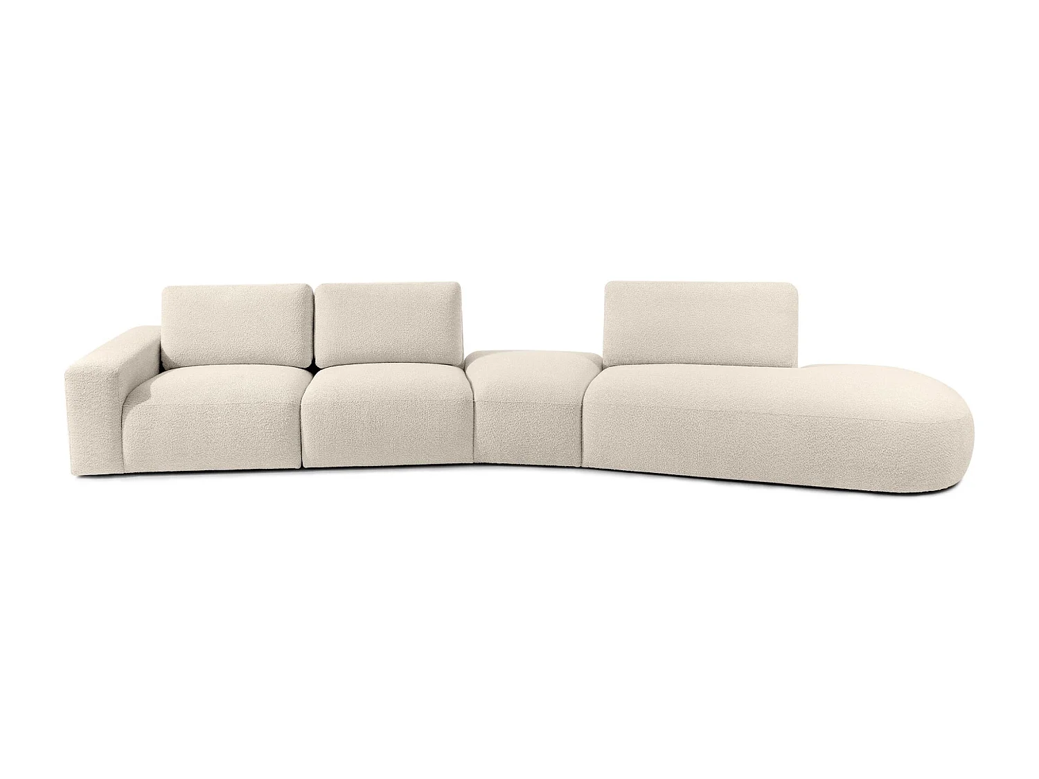 Ecksofa rechts - modern - ZUCCO - 5-Sitzer - Boucle - Beige