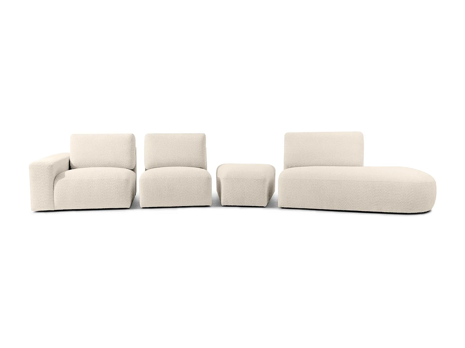 Ecksofa rechts - modern - ZUCCO - 5-Sitzer - Boucle - Beige