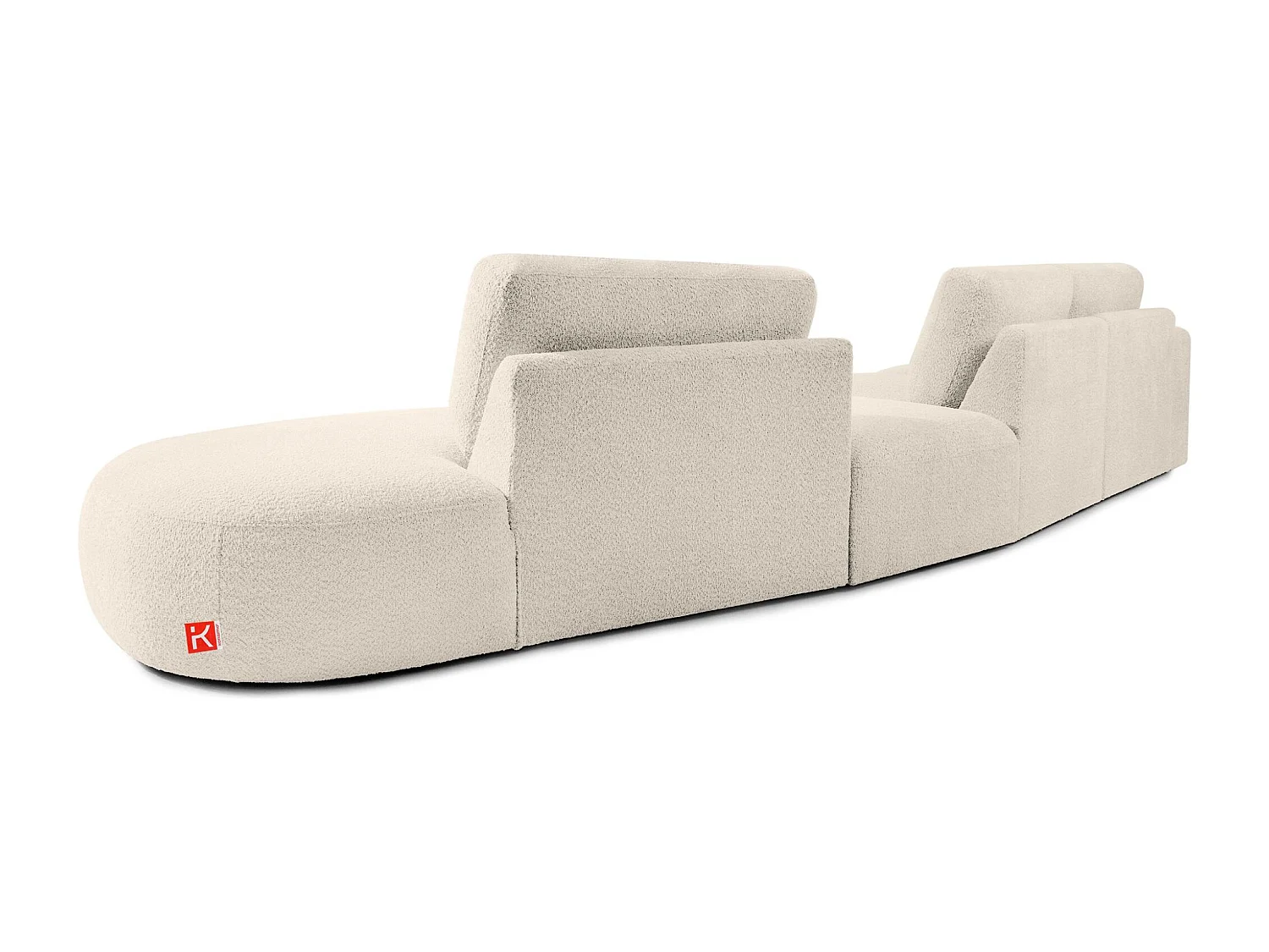 Ecksofa rechts - modern - ZUCCO - 5-Sitzer - Boucle - Beige