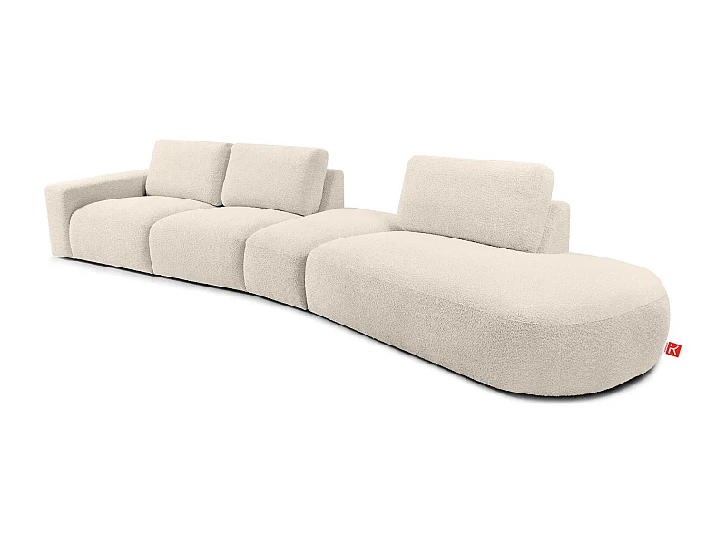 Ecksofa rechts - modern - ZUCCO - 5-Sitzer - Boucle - Beige